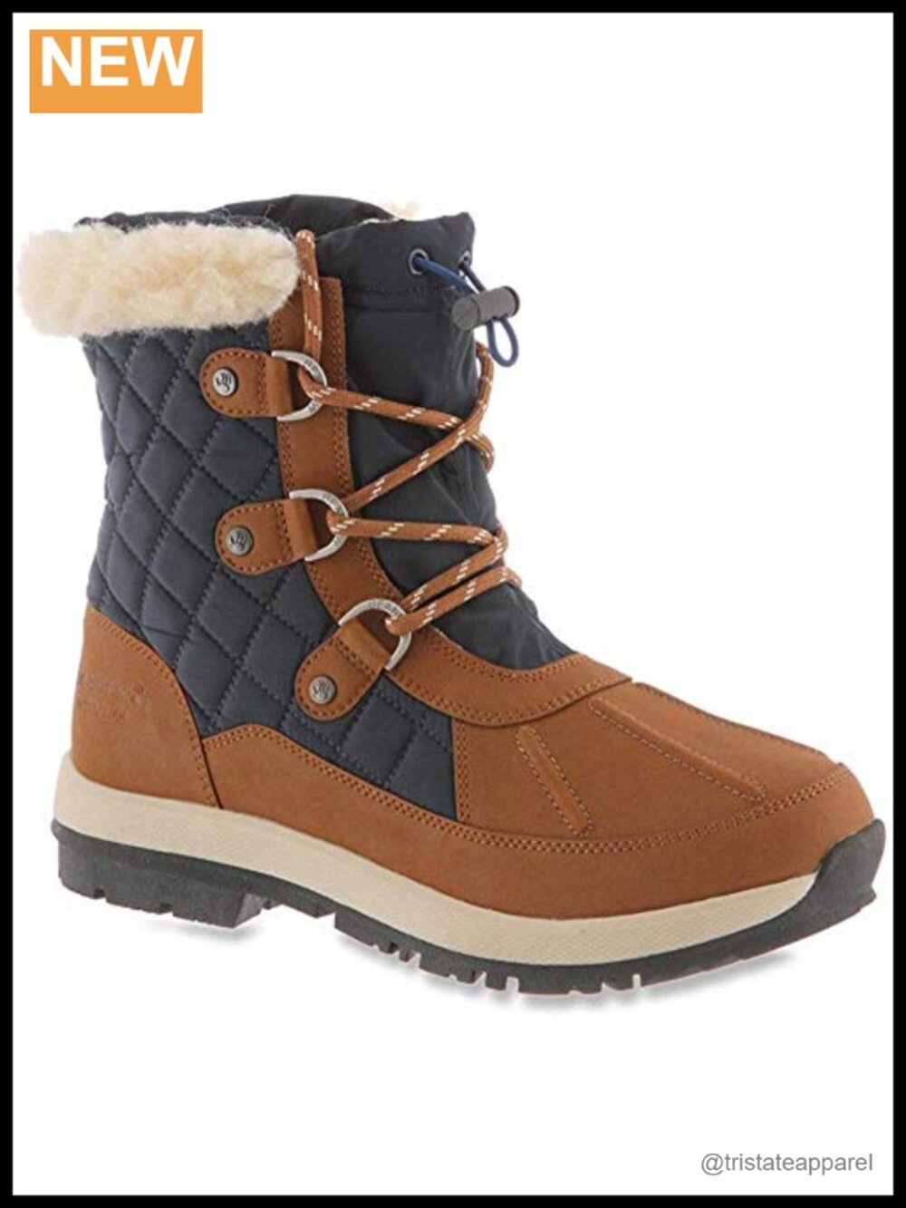 Women's Mid-Calf Lace-Up Waterproof Leather Snow Boots